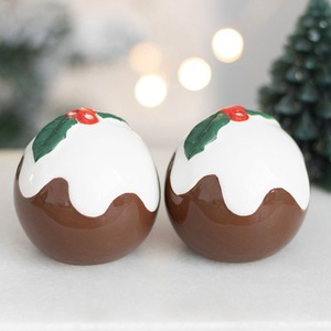 Christmas Pud Salt and Pepper Shakers