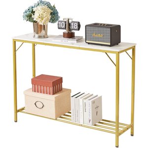 2-Tier Console Table With Metal Frame