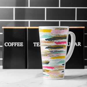 Coloured Stripes  Spots Latte Mug
