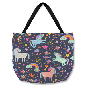 unicorns on navy Designer Tote bag