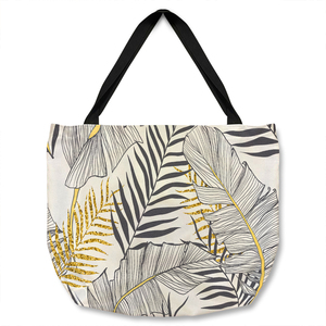 Gold  Black Leaves Tote bag
