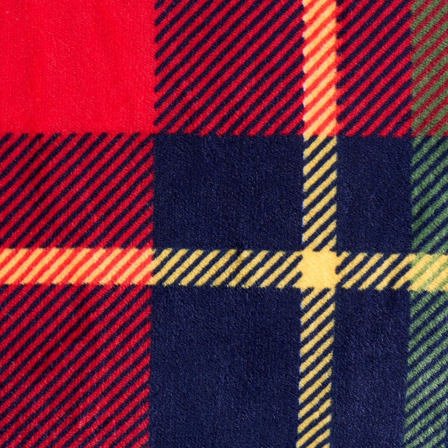 Oxford Check Sherpa Duvet Set - Red Single