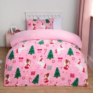 Christmas Unicorn Sherpa Duvet Set