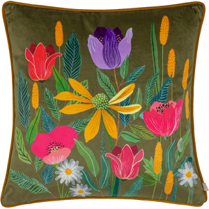 House Of Bloom Celandine Piped Cushion