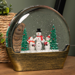 Light up Christmas Water Dome with Snowmen and Trees Scene