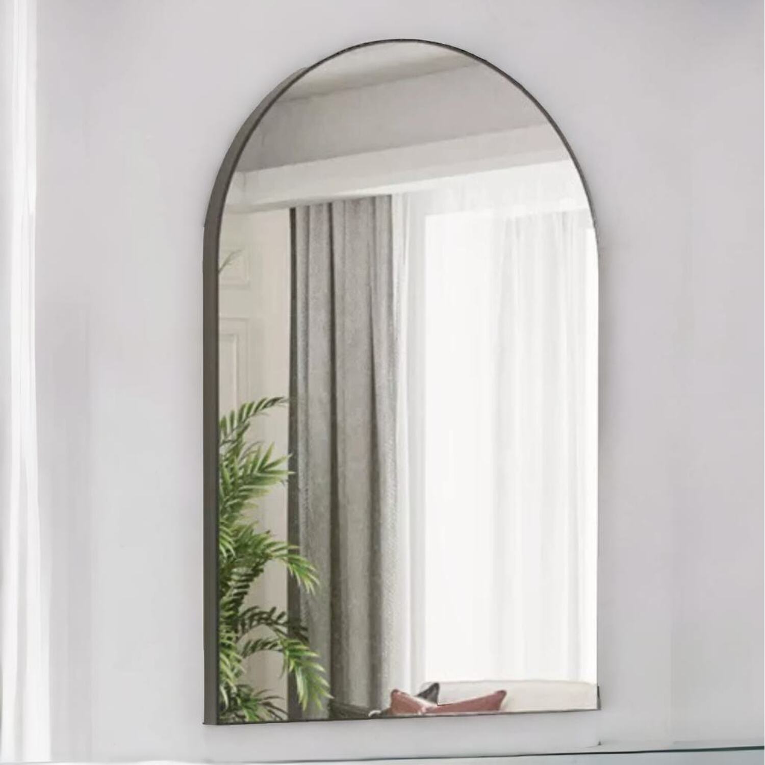 Image of Large Arched Aluminium Wall Mirror for&hellip;