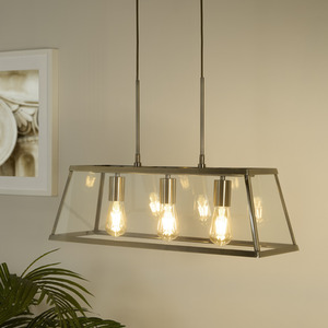 Bellevue 3 Light Industrial Pendant Brass