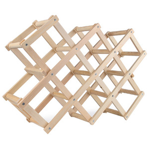 Foldable Solid Wood Decorative Wine Rack