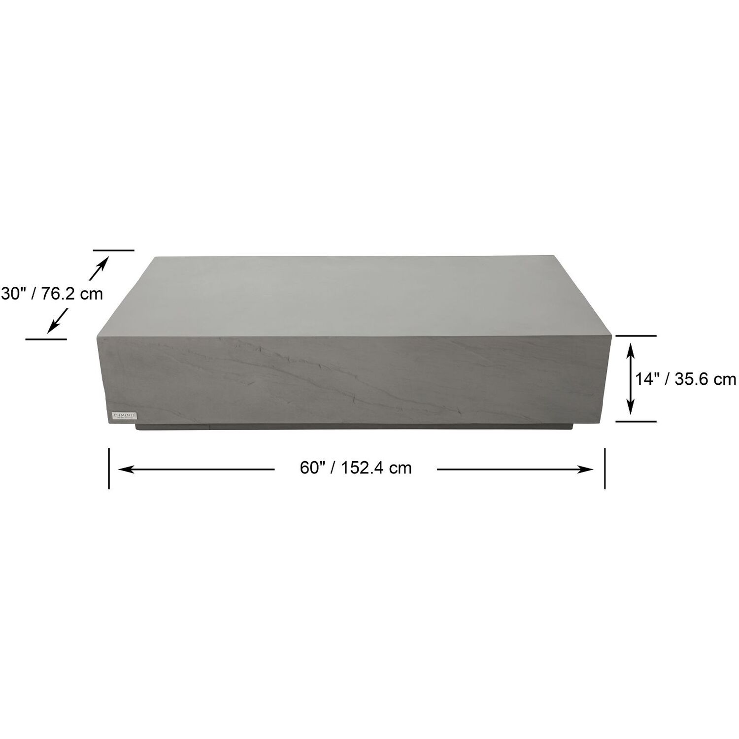 Elementi Colorado Grc Rectangular Coffee Table - Space Gray