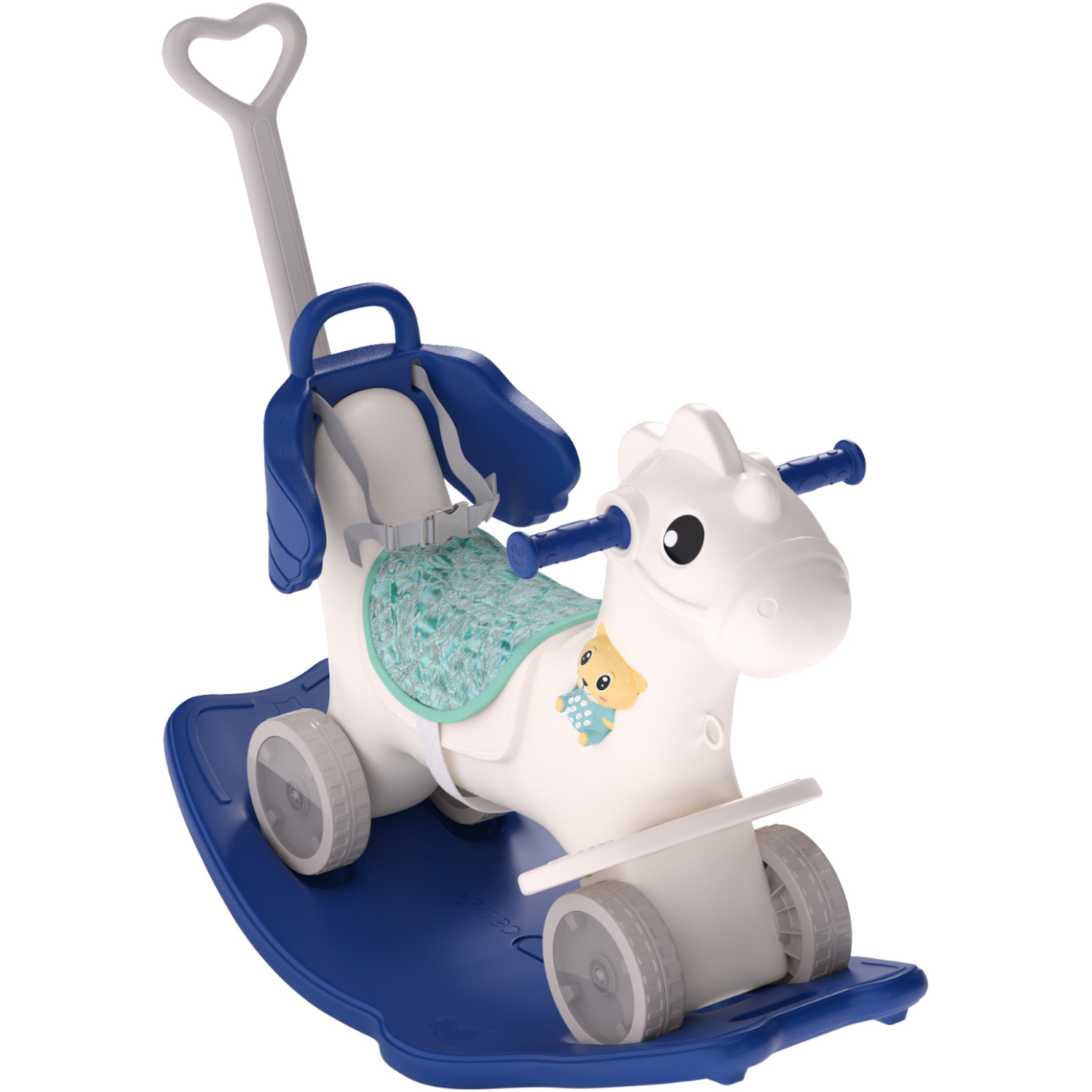 Kidkid 2 in 1 Kids Plastic Rocking Horse - Blue
