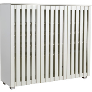 White Halden Shoe Storage 3 Door Slatted Front Cabinet Unit  shot 7647935