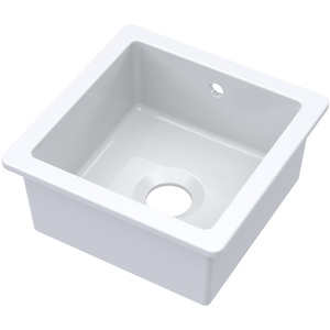 Fireclay 1 Bowl Undermount Kitchen Sink with Overflow 457mm