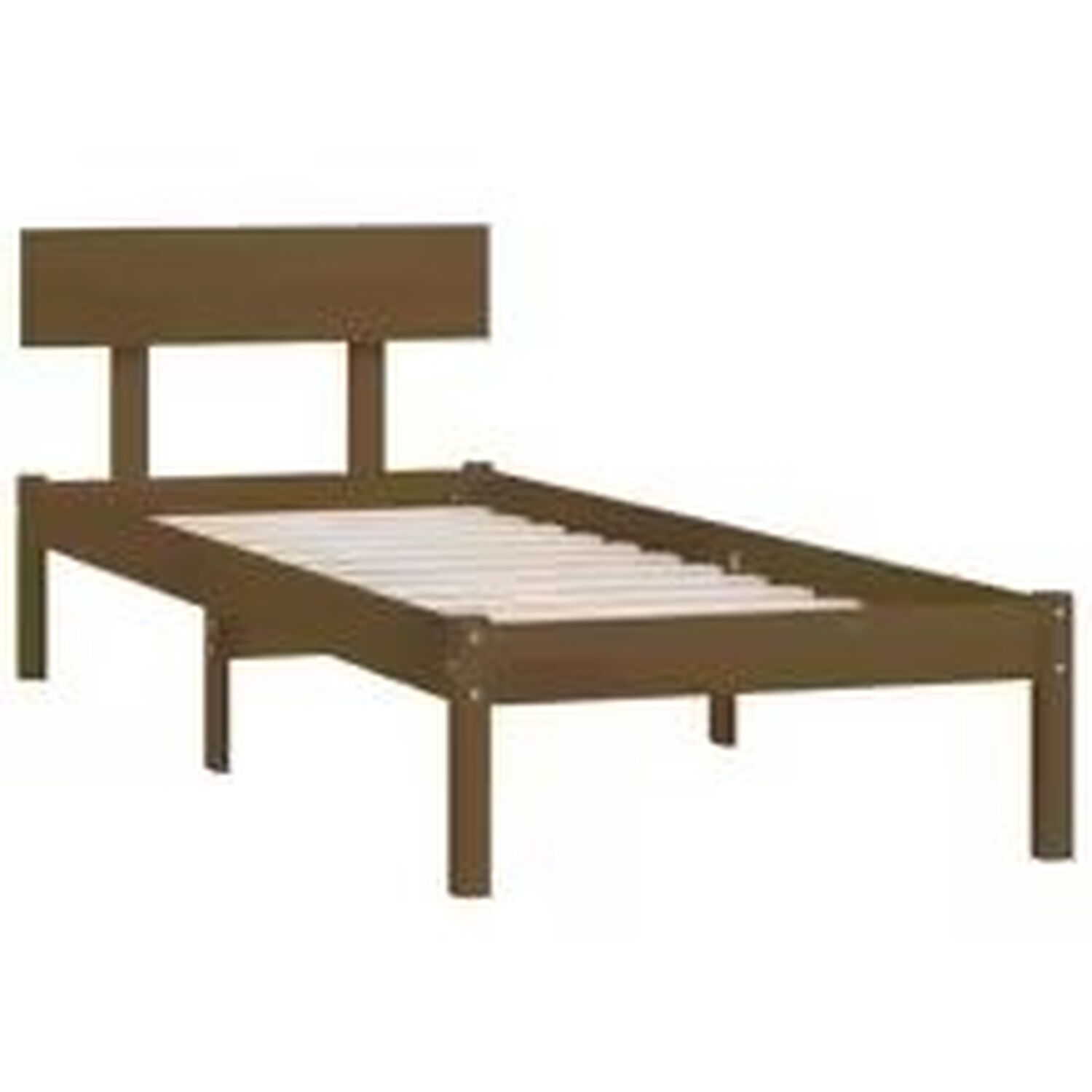 Single Solid Wood Pine Bed Frame - Brown
