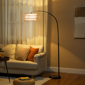 HOMCOM Standing Floor Lamp with Foot Switch Farmhouse