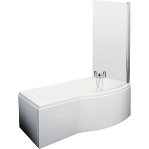 Right Hand B Bath Front Panel and Curved Bath Screen 1500mm