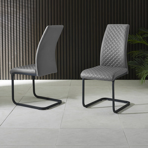 Set of 4 Xavier Upholstered Cantilever Dining Chairs