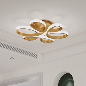 Petal Design Gold LED Semi Flush Ceiling Light