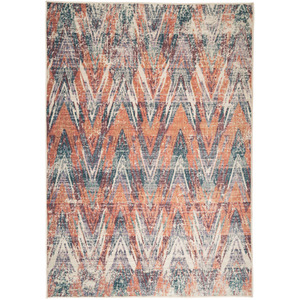 Multi-Colour Chevron Design Washable Area Rug