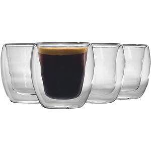 Double Walled Coffee Glasses - 220ml - Pack of 4
