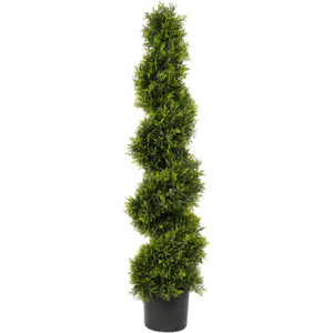 Best Artificial 4ft - 120cm Cedar Spiral Conifer Topiary Tree
