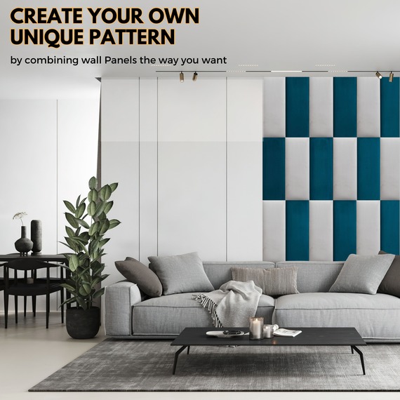 Velvet Wall Panels 4 Pack with Adhesive - Anti-Collision Wall Mounted Headboards