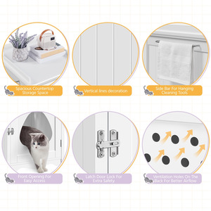 White / 48cm Yaheetech Indoor Pet House Litter Box  shot 10006292