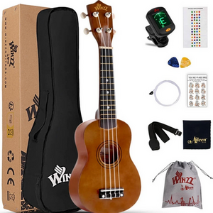 Winzz Concert Ukulele 23 Inch for Adults Beginners, Mahogany Wooden Ukulele Star