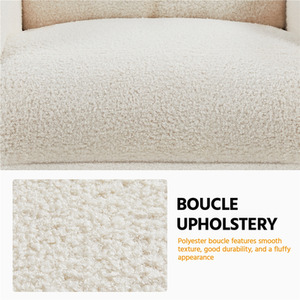 Ivory / Foam, Metal, Polyester, Boucle, Fabric Yaheetech Upholstered Armchair Recliner Chair shot 10324629