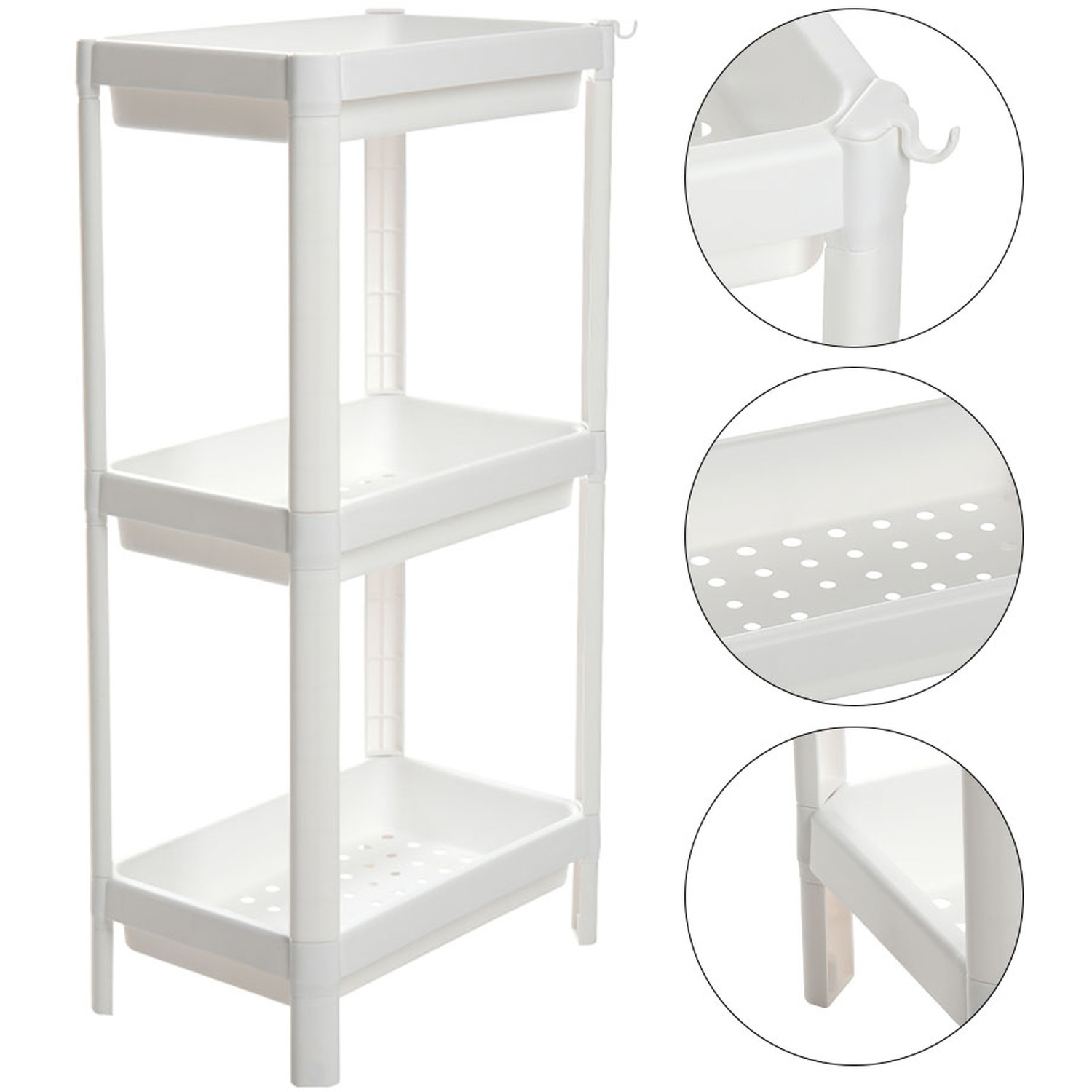 Pvc Racks With 3 Rack 3-Tier Plastic Storage Rack