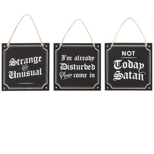 Gothic Mini Signs Set Dark Humor
