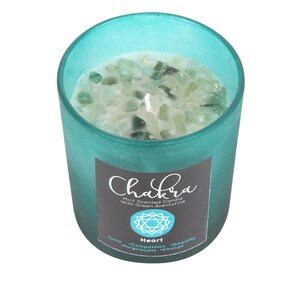 Heart Chakra Mint Crystal Chip Candle