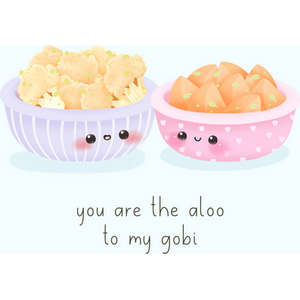 Food Couples Greeting Card  Aloo and Gobi
