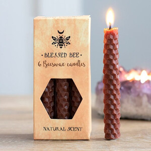 Set of 6 Beeswax Spell Candles 1-Hour Burn, Non-Toxic Elevate Rituals