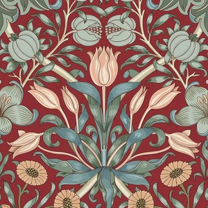 Pomegranate Grove Wallpaper in Rich Red