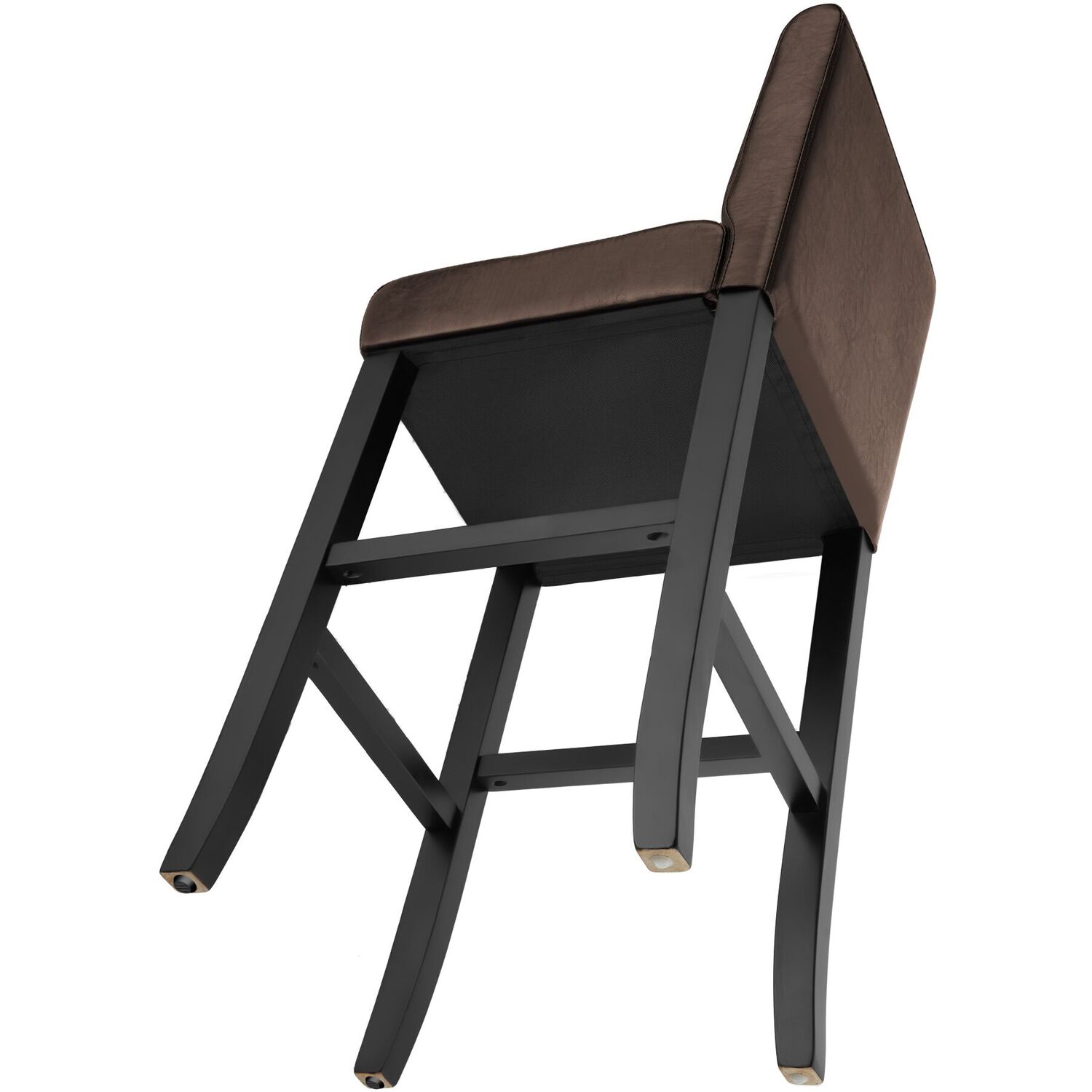 Bar Stool Padded Backrest With Footrests - Brown