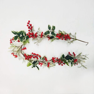 Christmas Berries and Flowers Garland