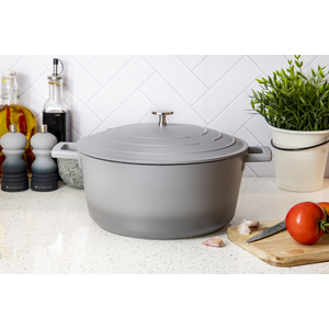 MasterClass 2pc Casserole Set with 4L  5L Cast Aluminium Dishes, Ombre Grey
