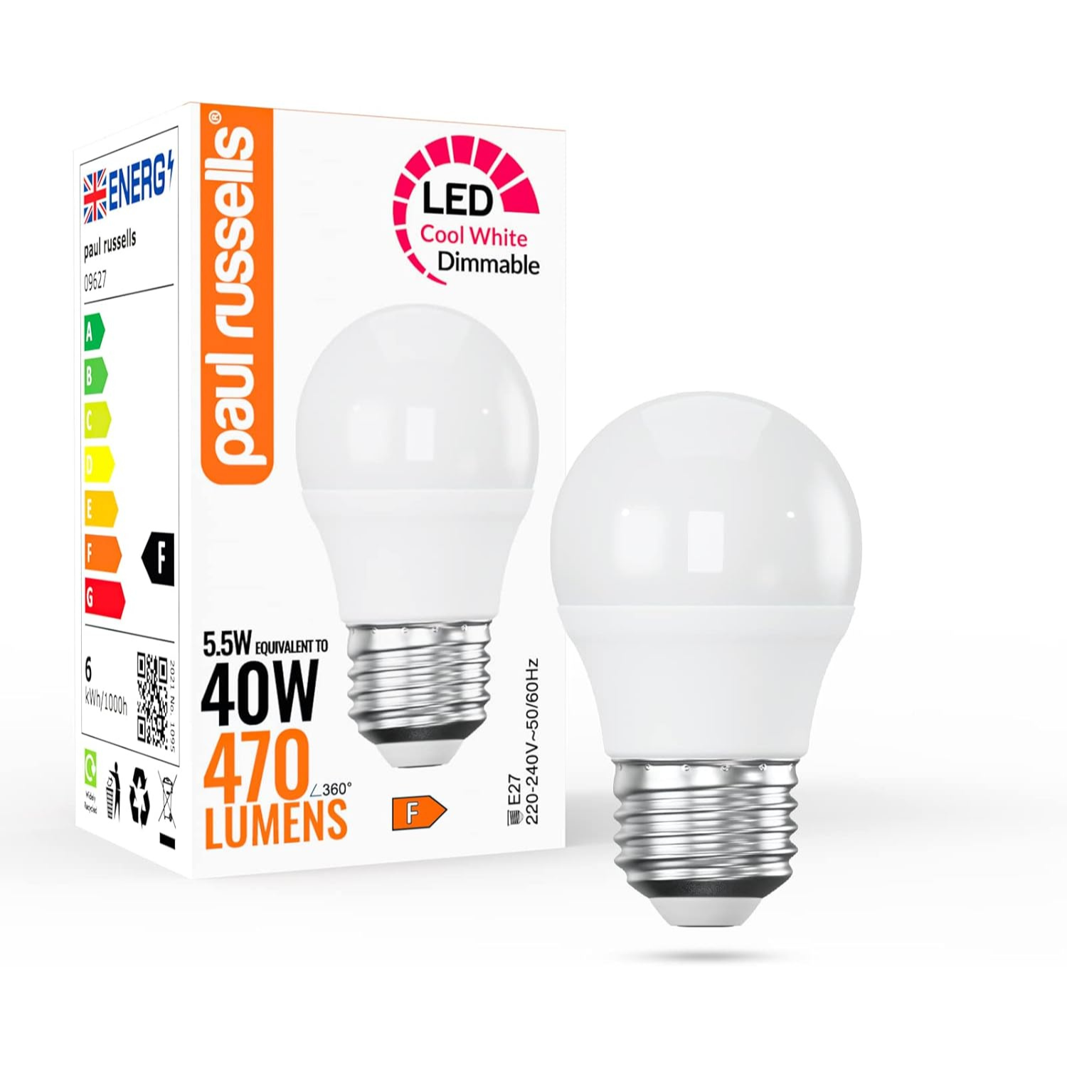 Image of 5.5W LED Golf,E27, Dimmable, 470lm, 4000K&hellip;
