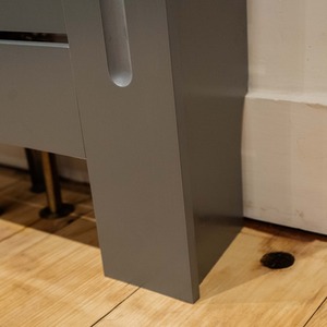 Matt Grey / 112cm Horizonal Slatted Radiator Cover shot 11273458