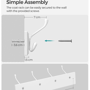 Wall-Mounted Coat Rack with Tri-Hooks
