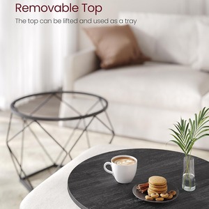 Black / 40.6cm / Particle Board VASAGLE Set of 2 Side Coffee Tables shot 11614109