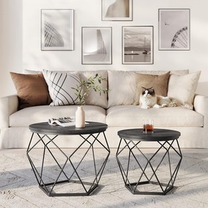 Black / 40.6cm / Particle Board VASAGLE Set of 2 Side Coffee Tables shot 11614119