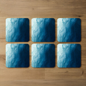 Abstract blue liquid fluid Designer Coaster Set