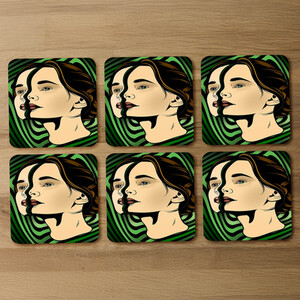 Portrait of woman Designer Coaster Set