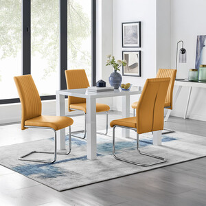 Pivero Dining Table and 4 Lorenzo Chairs Set