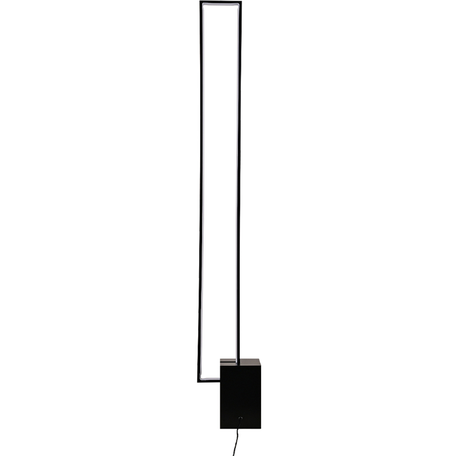 Metal Rectangular Led Floor Lamp With Base - Black