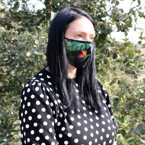 Reusable Green Jungle Face Covering for Adults - Soft  Breathable