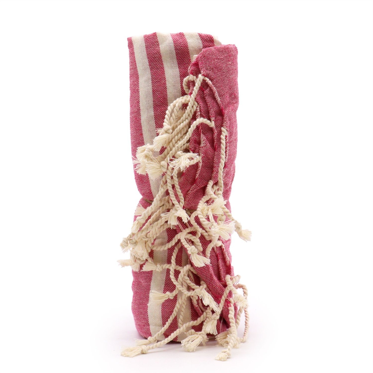 Hot Pink Cotton Pario Towel Handcrafted Indian Wrap Beach Towel - Pink