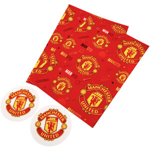 Manchester United FC Text Gift Wrap Sheets (Pack of 2)