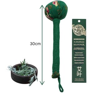 Green Wormwood Massage Hammer - Natural Bamboo  Wormwood Therapy (30x8cm)